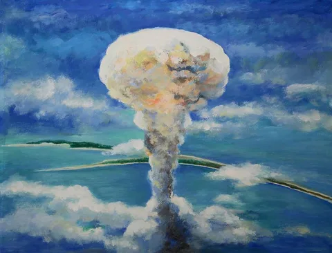 George Sottung, Operation Crossroads at Bikini Atoll -, Oil on Illustration Board