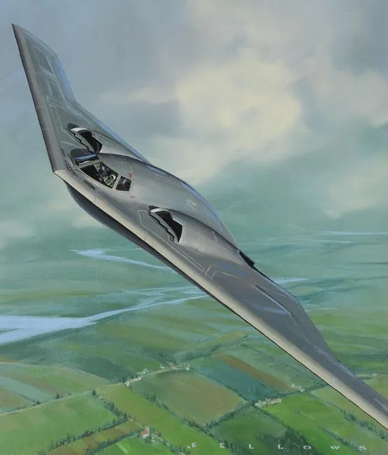 Northrop B-2 by Jack Fellows, Oil on Masonite, sold Jan 2022