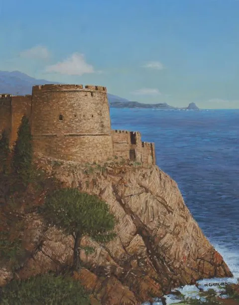 Michael Garland, The Castle of Platamonas, Oil on Illustration Board