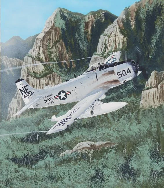 Steve Ferguson, A-1J Skyraider, Oil on Cold Press Illustration Board