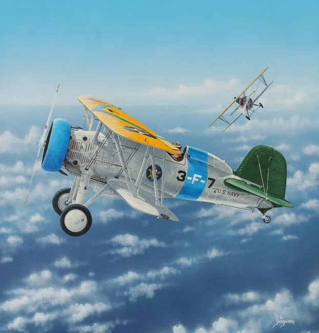 Steve Ferguson, Boeing F4B-4, Acrylic on Cold Press Illustration Board