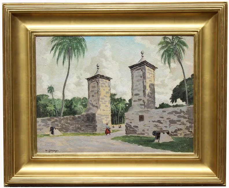 Joseph Paul di Gemma, St Augustine, Old City Gates, Oil on Board