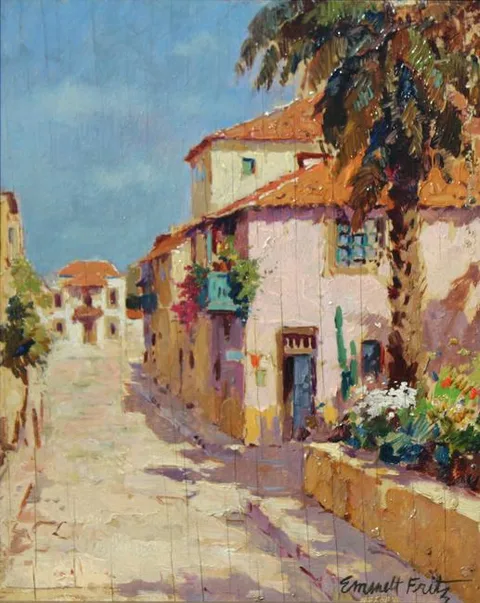St Augustine by Emmett Fritz, Oil on Panel, sold Feb 2022