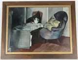 Johannes Gecelli, sessel mit gelbem kissen