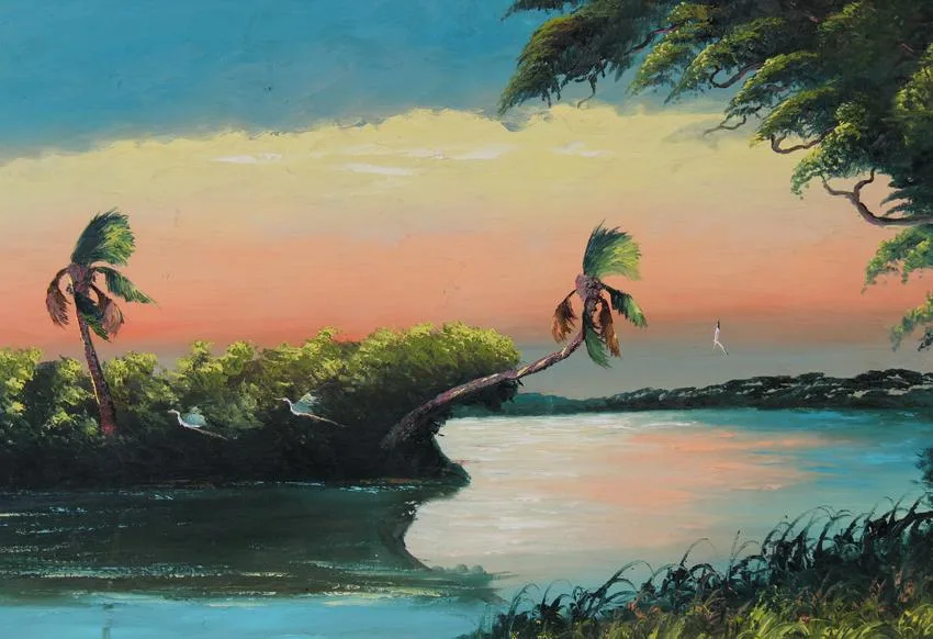 Untitled by Hezekiah Baker, Oil on upson board, sold Feb 2022