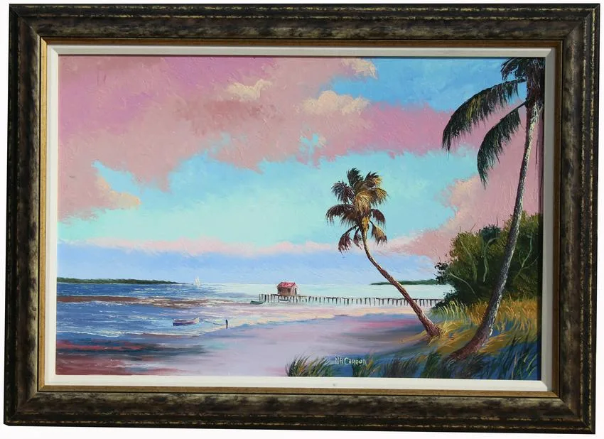 Untitled by Mary Ann Carroll, Oil on board, sold Feb 2022