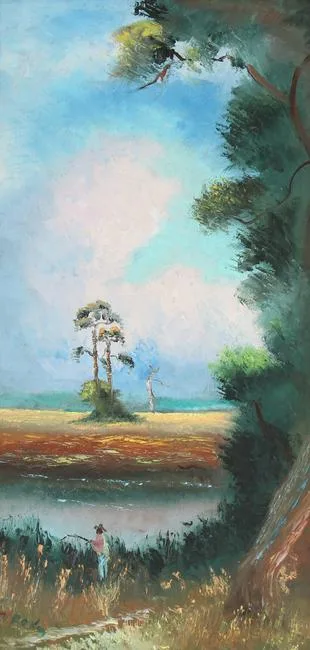 Untitled by Hezekiah Baker, Oil on Masonite, sold Feb 2022