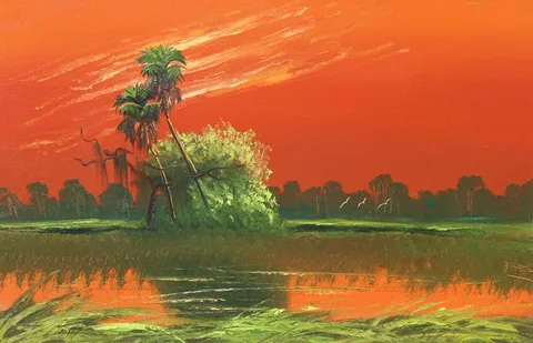 Untitled by Alfred Hair, Oil on upson board, sold Feb 2022