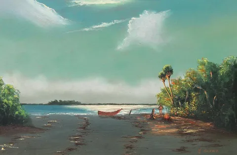 George Buckner, Untitled, Oil on upson board