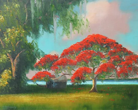 George Buckner, Untitled, Oil on upson board