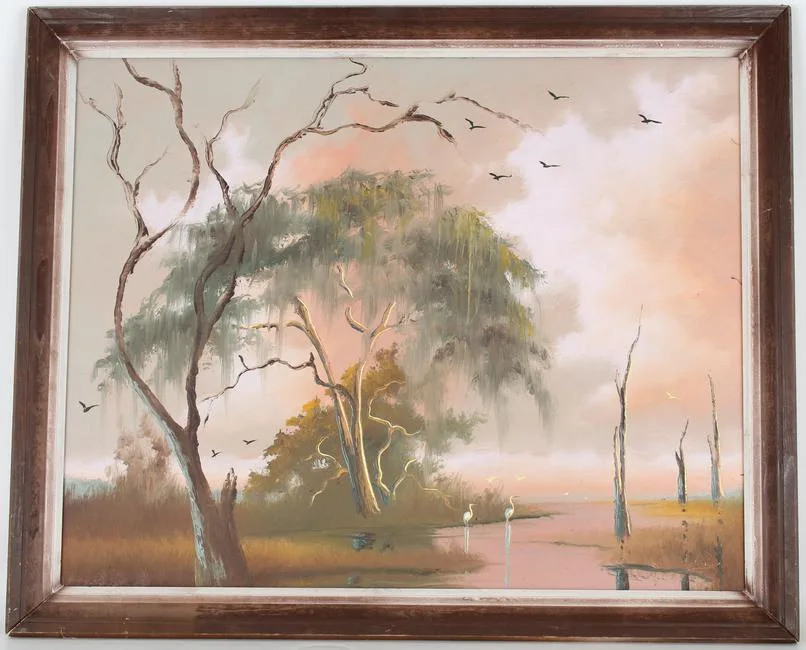 Untitled by Johnny Daniels, Oil on upson board, sold Feb 2022