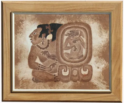 A Wise Man, Monkey in a Box by Dale Nichols, 1976, Oil on linen, sold Feb 2022