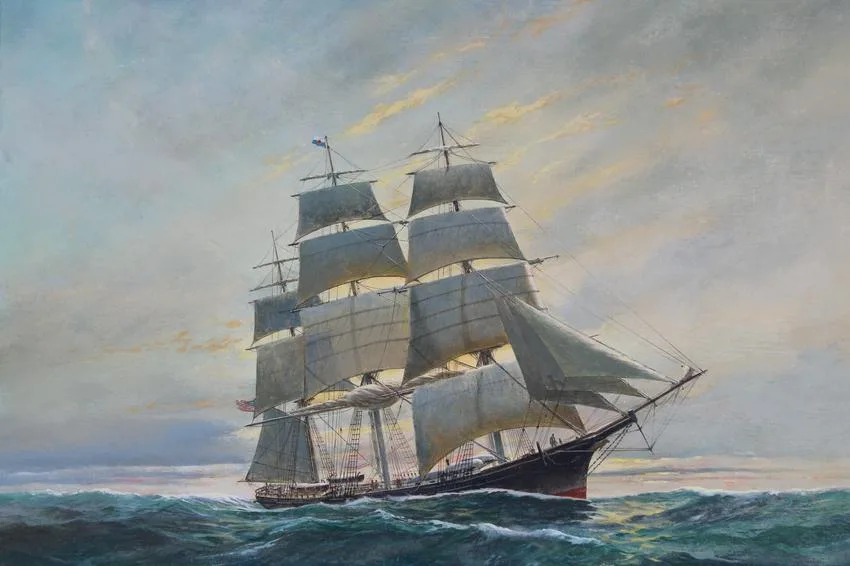 Stag Hound by Charles Lundgren, Oil on Masonite, sold Feb 2022