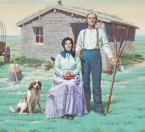 Edward Vebell, Homestead Act, Acrylic on Illustration Board