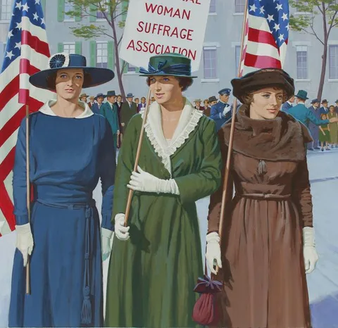 Edward Vebell, Women's Suffrage, Acrylic on Illustration Board