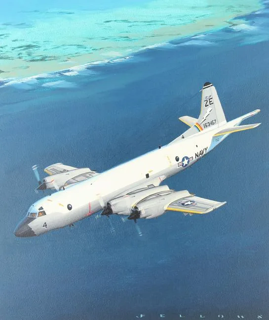 P-3 Orion by Jack Fellows, Oil on Masonite, sold Feb 2022