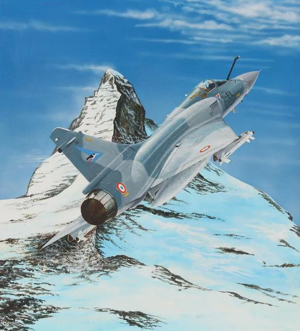Mirage 2000C by Steve Ferguson, Acrylic on Cold Press Illustration Board, sold Feb 2022
