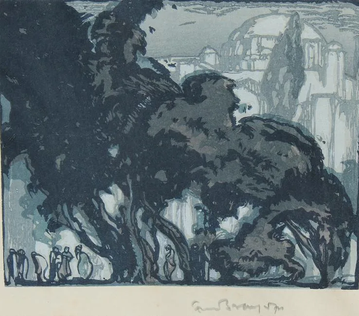 Untitled by Sir Frank Brangwyn, Woodcut, sold Feb 2022