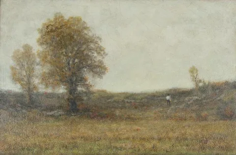 James Renwick Brevoort, Autumn Walk, Oil on Canvas