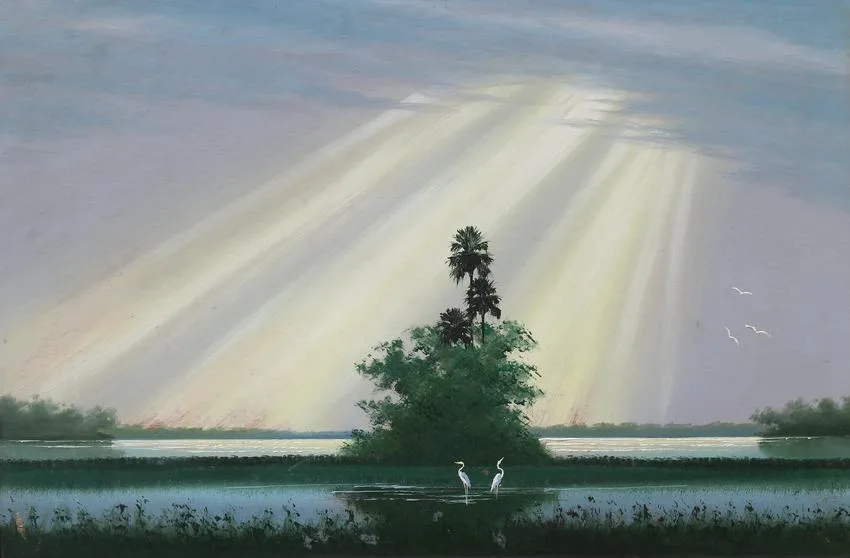 Untitled by Al Black, Oil on Upson Board, sold Apr 2022