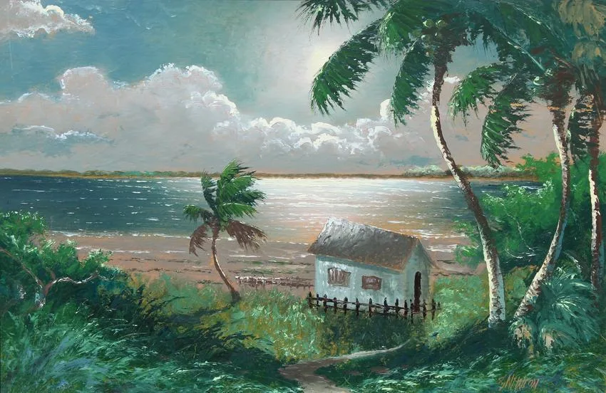Untitled by Samuel Newton, Oil on Upson Board, sold Apr 2022