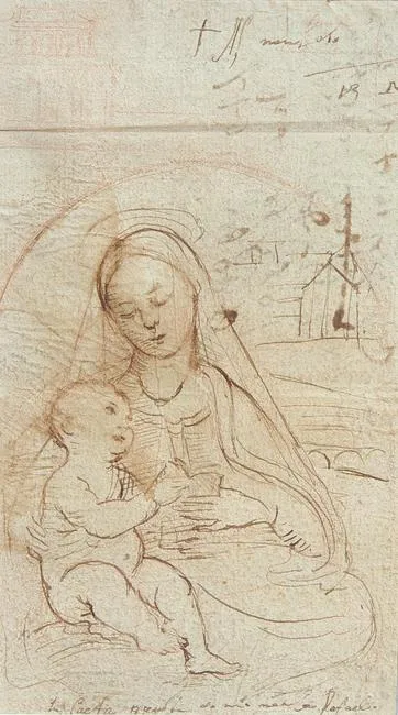 Untitled by Raphael, pen and ink on laid paper, sold Apr 2022