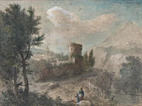 Untitled by Jean-Honoré Fragonard, Watercolor, sold Apr 2022