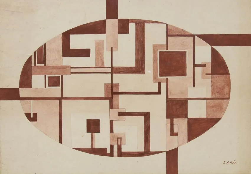 Untitled by Sandu Darie, 1960s, Casein on Cardboard, sold Apr 2022