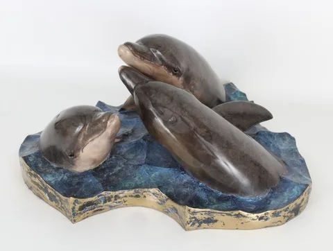 Robert Wyland, Dolphin Treaty, 1992, Bronze