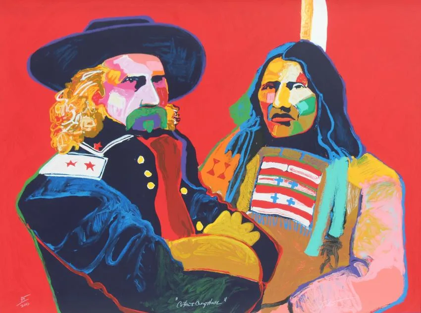 Malcom Furlow, Custer & Crazy Horse, lithograph