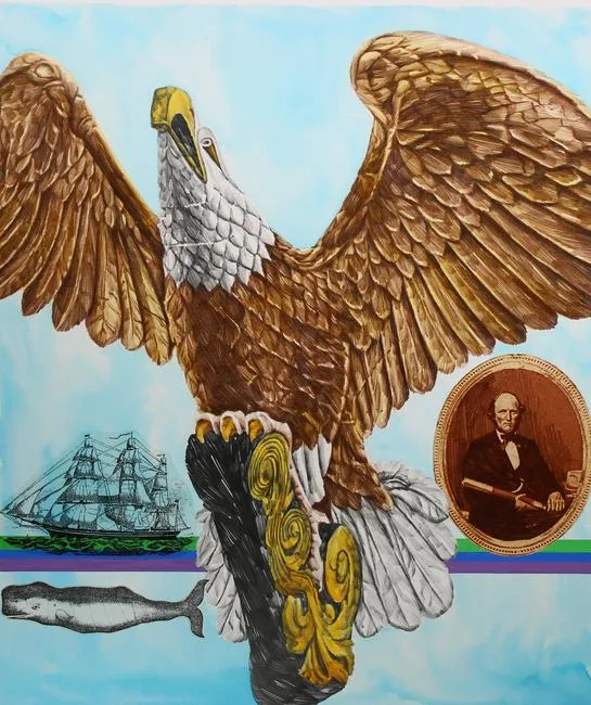 American Eagle by Chris Calle, watercolor on Illustration Board, sold Apr 2022