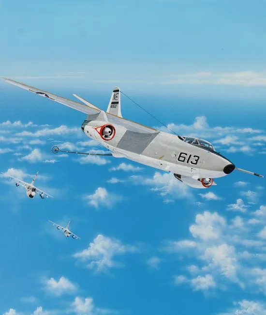 A-3 Skywarrior by Steve Ferguson, Acrylic on Cold Press Illustration Board, sold Apr 2022