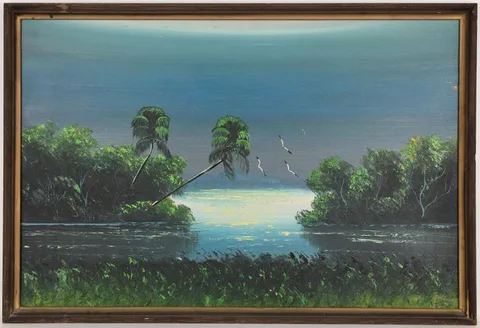 Al Black, Untitled, Oil on upson board