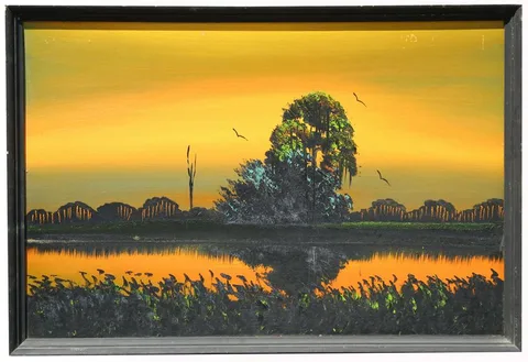 Al Black, Untitled, Oil on upson board