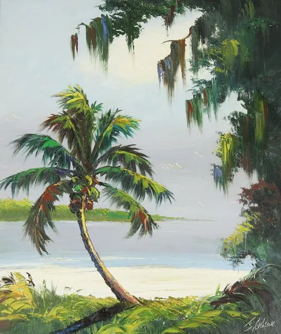 Untitled by James Gibson, Oil on board, sold Jun 2022