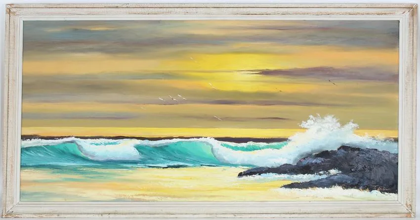 Untitled by James Gibson, Oil on upson board, sold Jun 2022