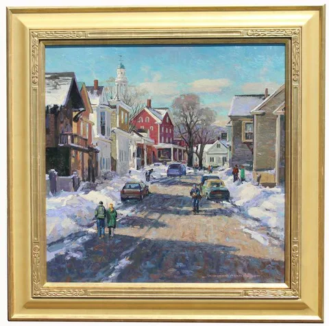 Down on Main Street by Donald Allen Mosher, Oil on Canvas, offered Jun 2022