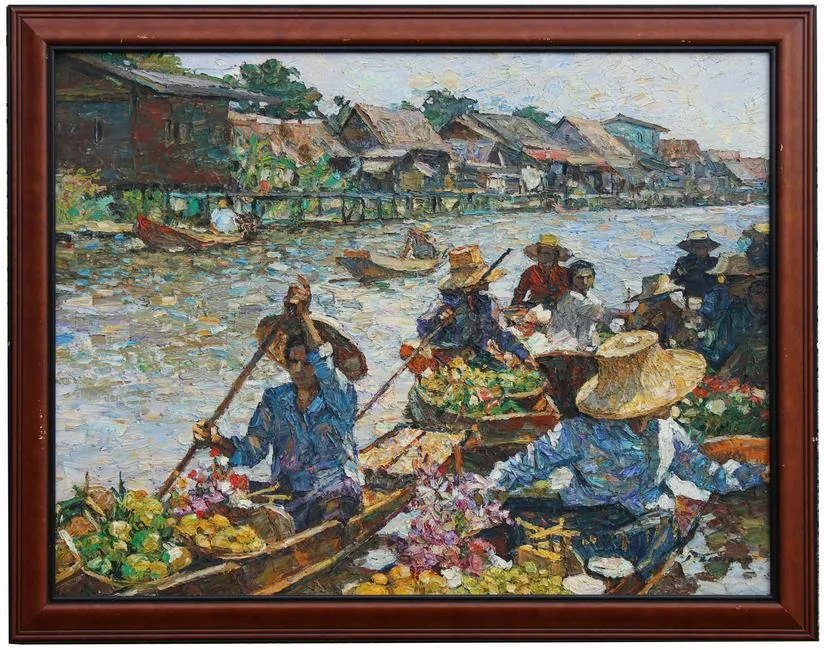 Untitled by Patamares Livisit, oil on canvas, sold Jun 2022