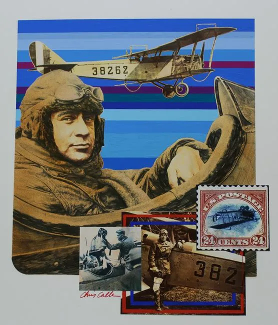 Bi-Plane by Chris Calle, Mixed Media on Illustration Board, sold Jun 2022