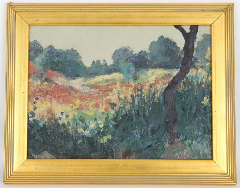 Untitled by Edward Leonard, Oil on board, sold Jun 2022
