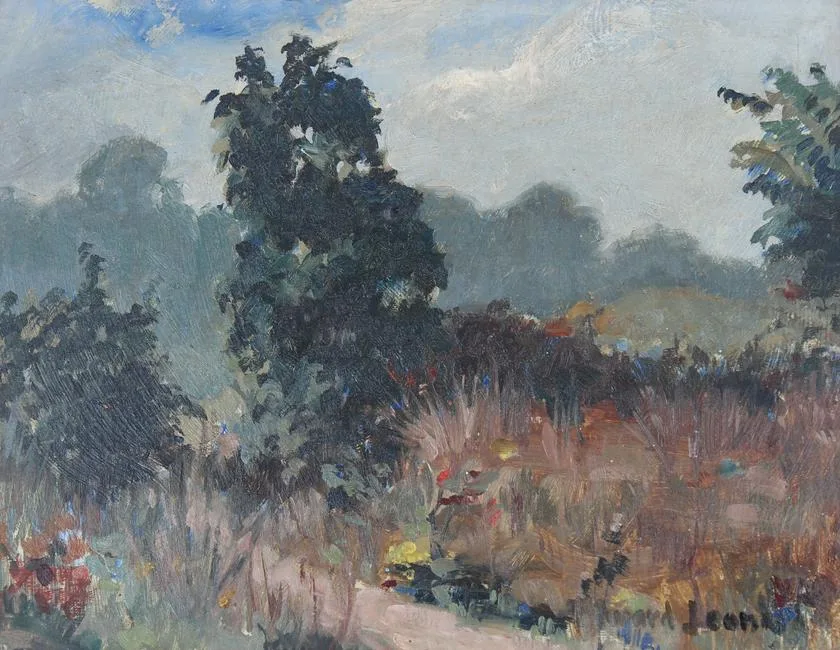 Untitled by Edward Leonard, Oil on board, offered Jun 2022