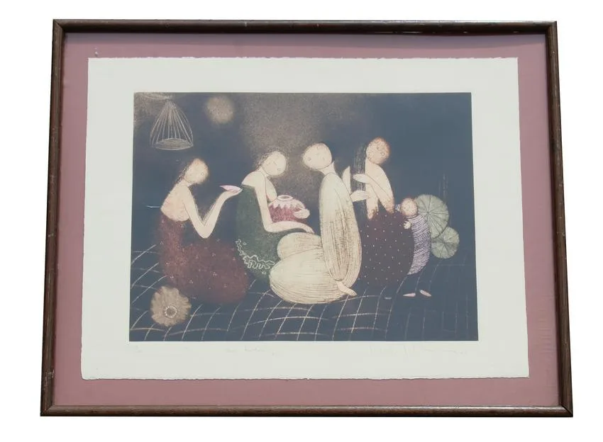 Eng Tay, The Gathering, Color Lithograph