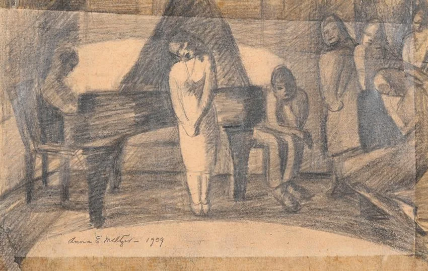 Untitled by Anna Elkan Meltzer, Graphite on Paper, sold Aug 2022