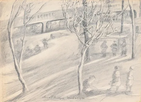 Untitled by Anna Elkan Meltzer, Graphite on Paper, sold Aug 2022