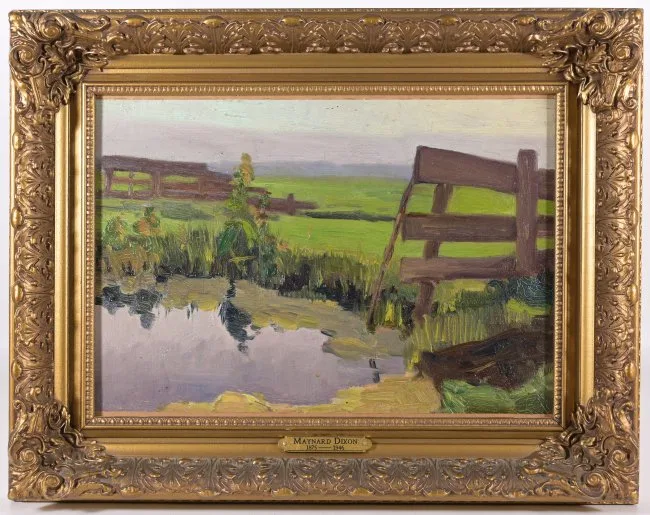 Untitled by Maynard Dixon, Oil on canvas, sold Aug 2022
