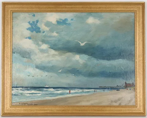 Joseph Paul di Gemma, Daytona Beach, Tempera on Board