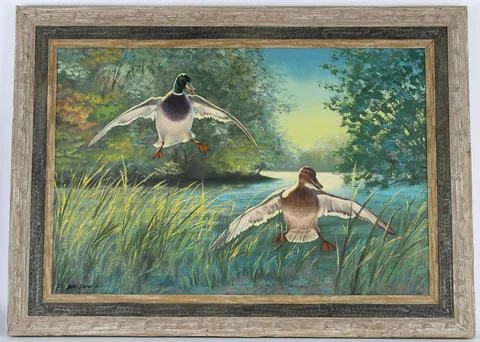 Peter Darro, Ducks Landing, Oil on Canvas
