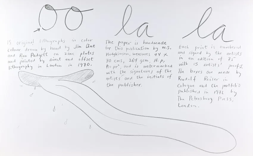 OO LA LA by Jim Dine, lithograph on Hodgkinson handmade paper, offered Aug 2022