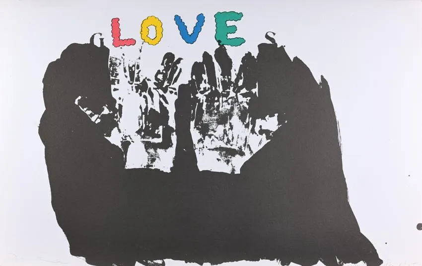 G love S by Jim Dine, Color lithograph on Hodgkinson handmade paper, offered Aug 2022