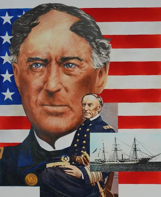 David Farragut by Chris Calle, Mixed Media on Illustration Board, sold Aug 2022